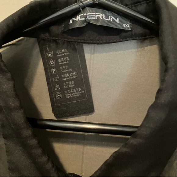 Incerun Men's Black Sheer Casual Button Down Shirt NWT 3XL - Picture 4 of 8